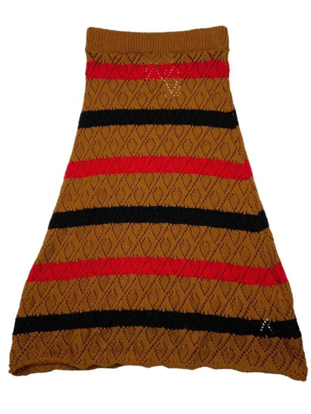 Stella Pardo Paris Striped Pointelle Crochet Skirt XS NEW